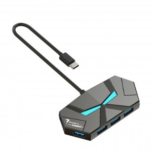 HS7351 Type-c 7 Ports Multiple Expander USB3.0  Splitter with 0.3M Cable