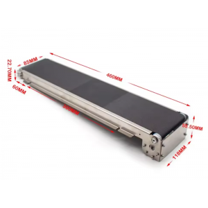 HS7376 460x85MM DC24V Stainless Steel Mini Conveyor Vending Machine Track Cargo Lane Automatic Conveyor Belt Load 3.5-5KG 35RPM