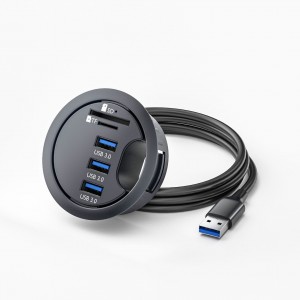 HS7421 USB3.0 USB HUB  Mount In Desk  with 1.5M cable