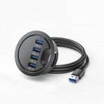 HS7421 USB3.0 USB HUB  Mount In Desk  with 1.5M cable