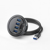 HS7421 USB3.0 USB HUB  Mount In Desk  with 1.5M cable