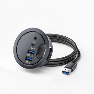 HS7421 USB3.0 USB HUB  Mount In Desk  with 1.5M cable
