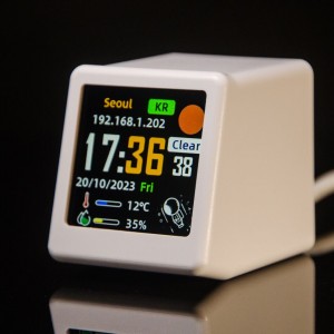 HS7422 GeekMagic Smalltv-Ultra Smart gift Desktop Bed Clock WiFi Weather Forecast Station for Desktop photo Album with Gif Animation