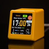 HS7422 GeekMagic Smalltv-Ultra Smart gift Desktop Bed Clock WiFi Weather Forecast Station for Desktop photo Album with Gif Animation