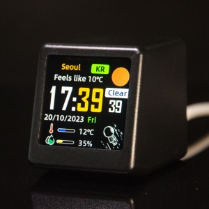 HS7422 GeekMagic Smalltv-Ultra Smart gift Desktop Bed Clock WiFi Weather Forecast Station for Desktop photo Album with Gif Animation