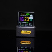 HS7423 GeekMagic Crystal Cube Photo Display Holographic Desktop Smart Weather Station Digital Clock with GIF Animations Album