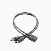HS7442 Mini USB 1 Female to 2 Male 30cm