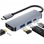 HS1677 4 in 1 Type-C to HDMI+USB2.0+USB3.0 +PD