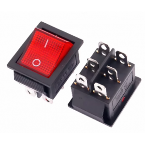 HS7525 KCD4 Rocker Switch 6Pin 2Position 16A250V Rocker Switch Red with Light
