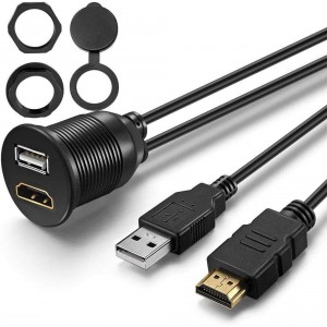 HS7539 2M Waterproof USB 3.0 & HDMI Extension Cable