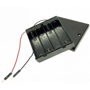 HS7590 4AA battery Box Holder with Cover & Switch , with Dupont 2P Male