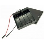 HS7590F 4AA battery Box Holder with Cover & Switch , with Dupont 2P Female