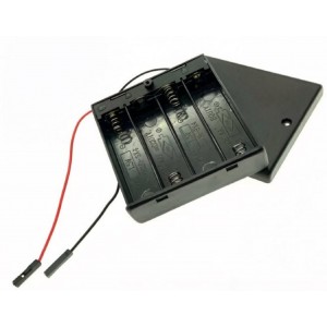 HS7590F 4AA battery Box Holder with Cover & Switch , with Dupont 2P Female HS7590F 4AA battery Box Holder with Cover & Switch , with Dupont 2P Female