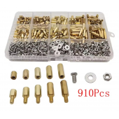 HS7624 910pcs Brass Standoff Spacer Assorted Kit  M3*6 8 10 12 14