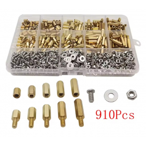 HS7624 910pcs Brass Standoff Spacer Assorted Kit  M3*6 8 10 12 14 HS7624 910pcs Brass Standoff Spacer Assorted Kit  M3*6 8 10 12 14