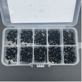 HS7627 500pcs Flat head Screw kit M2/M2.5/M3 Black