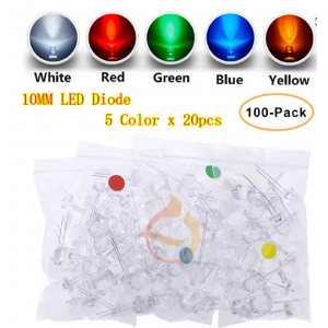 HS7642 100pcs F10 10MM 5Color Transparent LED kit HS7642 100pcs F10 10MM 5Color Transparent LED kit
