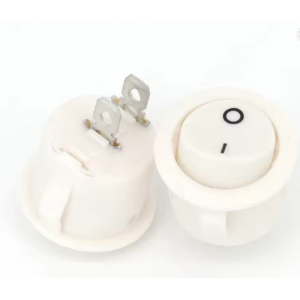 HS7643 15MM 2P 2 Position White Rocker Switch