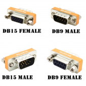 HS7674 Metal DB15/DB9 VGA Converter