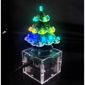 HS7720 DIY Kit Production of Rotating 3D Stereo Christmas Tree with 51 MCU, Rotating RGB LED and Bluetooth Speaker