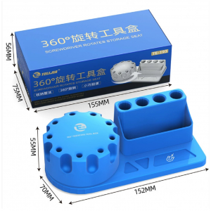 HS7721 Desktop Storage Box 360° Rotating Base Screwdriver Holder