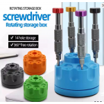 HS7722 Desktop Storage Box 360° Rotating Base Screwdriver Holder