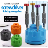 HS7722 Desktop Storage Box 360° Rotating Base Screwdriver Holder