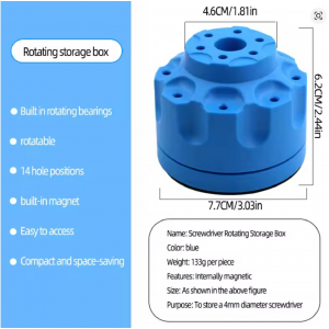 HS7722 Desktop Storage Box 360° Rotating Base Screwdriver Holder