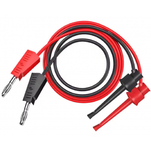 HS7732 2PCS 4mm Stackable Banana Plug to Test Hook Clip Test Leads Cable 100cm 