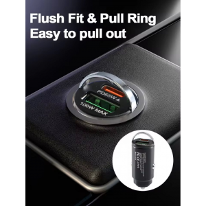 HS7761 100W USB Car Charger Type-C +QC3.0 HS7761 100W USB Car Charger Type-C +QC3.0