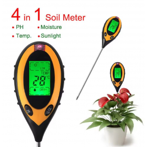 HS7767 Soil PH Meter 4 In 1 PH+Misture+Temp+Sunlight