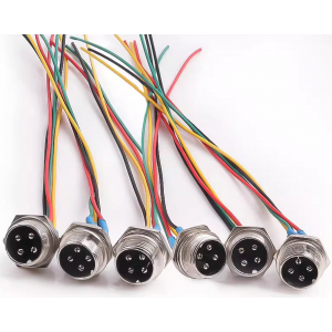 HS7776 GX16 Aviation Plug Socket Male with wire 20cm