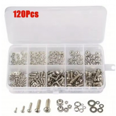 HS7784 120pcs M2-M5 Stainless Steel Screws Bolts and Nuts Set