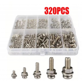 HS7785 320pcs M2-M5 Stainless Steel Screws Bolts and Nuts Set 