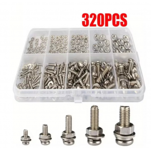 HS7785 320pcs M2-M5 Stainless Steel Screws Bolts and Nuts Set 
