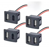 HS7787 Double Layer USB Socket With Wire 7cm