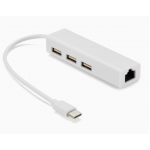 HS7838 USB HUB Type-C to RJ45+3 x USB2.0