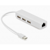 HS7838 USB HUB Type-C to RJ45+3 x USB2.0