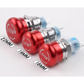 HS7846 Emergency Stop Switch with small Metal Head 16mm/19mm/22mm
