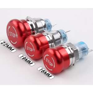 HS7846 Emergency Stop Switch with small Metal Head 16mm/19mm/22mm