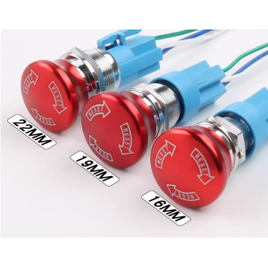HS7847 Emergency Stop Switch with Big Metal Head 16mm/19mm/22mm