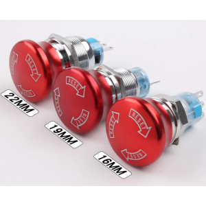 HS7847 Emergency Stop Switch with Big Metal Head 16mm/19mm/22mm