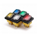 HS7909 On Off 20A/250V Heavy Duty 4pin 2 Position IP67 Waterproof  Toggle Rocker Switch with LED 12V 220V