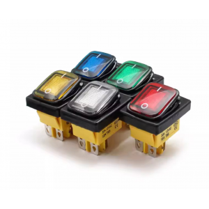 HS7909 On Off 20A/250V Heavy Duty 4pin 2 Position IP67 Waterproof  Toggle Rocker Switch with LED 12V 220V