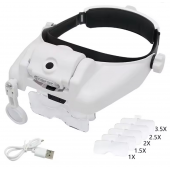 HS8006 Headband Magnifying Glass LED Helmet Magnifier 1X 1.5X 2.0X 2.5X 3.5X 8X