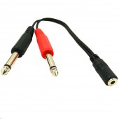 HS8013 3.5mm Male To 2X 6.35mm Mono Male Adapter Cable