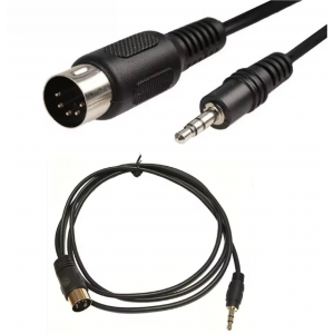 HS8014 1.5m 5Pin Din MIDI Male Plug To 3.5mm Male Stereo Jack Audio Extension Cable