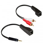 HS8017 RJ45 Female To 3.5mm / RJ45 Female To 2RCA Male Extender