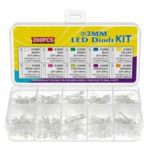 HS8034 F3 3MM 100pcs/ 200PCS 10 color *10pcs/10 color *20pcs led KITS