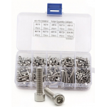 HS8081 340pcs M3 Socket Head Hex Stainless Screws Nut Assortment Kit